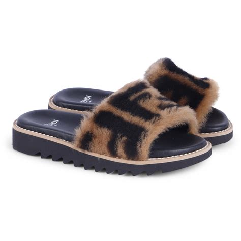 fuzzy fendi slides|Fendi.